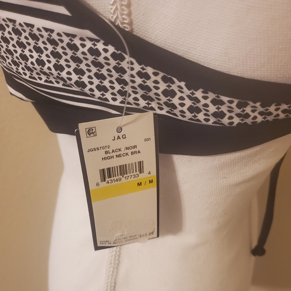 Jag Black Noir High Neck Bra/ Bikini Halter Top Criss-Cross Strap Back S… - Picture 3 of 10